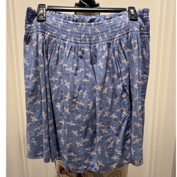 LOFT Dresses & Skirts - NWT Loft Mini Skirt Blue Butterfly L